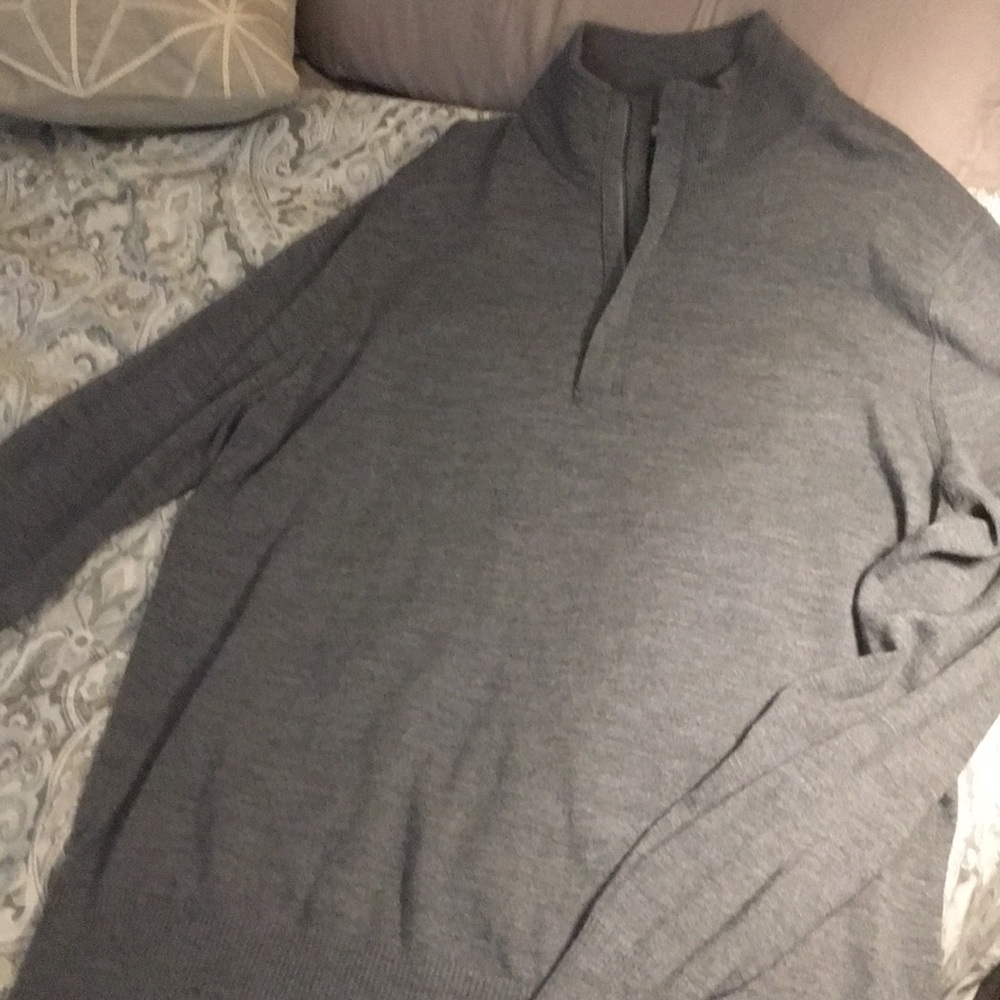 Banana republic merino wool 1/4 zip sweater gray